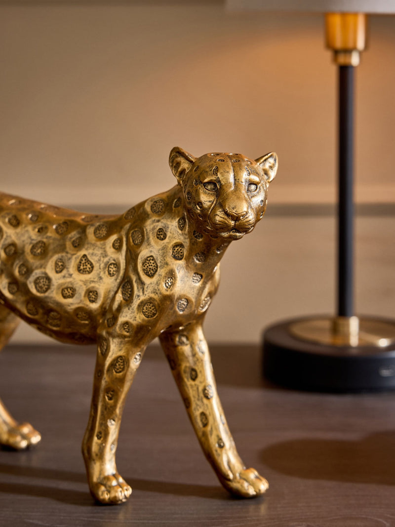 Luca gold leopard ornament resin decor (British brand)