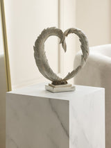 Next Silver Feather Heart Ornament Room Decoration 20.5cm- Buy online at McGrocer