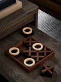 Brown Bronx wooden Noughts & Crosses game - British product