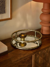 Next Gold Forged Metal Decorative Mirrored Tray 8cm Depth 32cm Diameter- Buy online at McGrocer