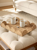 Natural woven scallop tray 35cm, imported from the UK