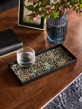 Next Leopard Print Glass and Metal Decorative Tray Diameter 32cm- Buy online at McGrocer
