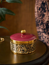 Next Multicolour Leopard Print Ceramic Trinket Pot with Jewel-Toned Lid - 11cm Height, 12.5cm Diameter- Buy online at McGrocer