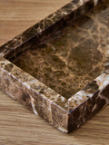 Brown decorative marble trinket tray 9x2.5cm - British product