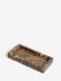 Brown decorative marble trinket tray 9x2.5cm - British product
