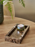 Brown decorative marble trinket tray 9x2.5cm - British product