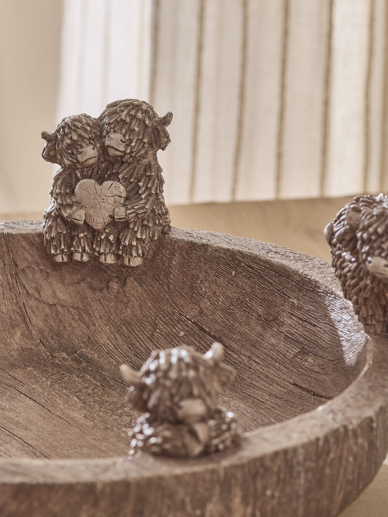 Hamish Highland Cow decorative bowl, resin, (British brand)