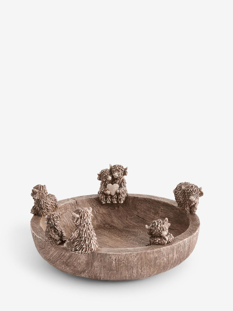 Hamish Highland Cow decorative bowl, resin, (British brand)