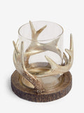 Gold antler candle holder hurricane 15.5cm, UK version
