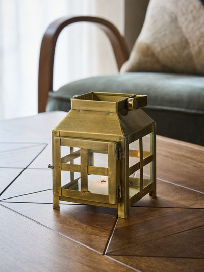 Next Gold Metal and Glass Lantern Small- Buy online at McGrocer