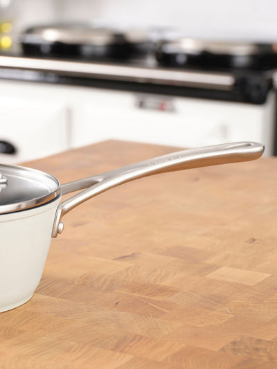 Next Laura Ashley Sage Leaf 20cm Non Stick Saucepan with Glass Lid- Buy online at McGrocer