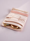 Travel jewellery pouch pink faux leather (British brand)