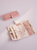 Travel jewellery pouch pink faux leather (British brand)