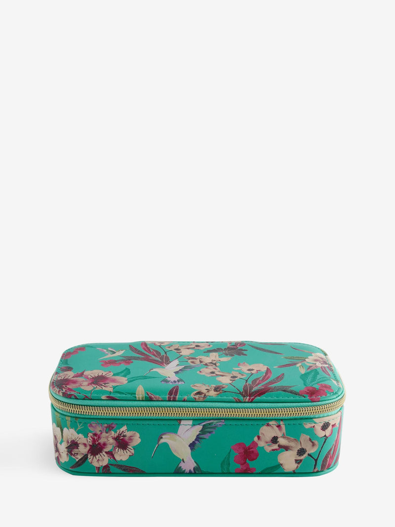 Paradise travel jewellery box with floral design, imported from the UK