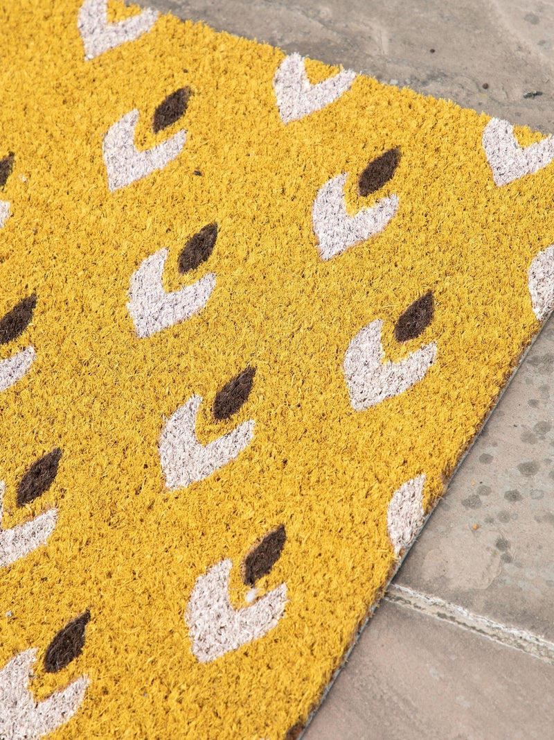 Gallery Home yellow ikat coir doormat 60x90cm (British brand)