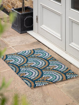 Next Gallery Home Blue Ikat Peacock Coir Doormat 600x900mm- Buy online at McGrocer