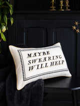 Next Rockett St George Natural Maybe Swearing Will Help Embroidered Cushion 30x50cm- Buy online at McGrocer