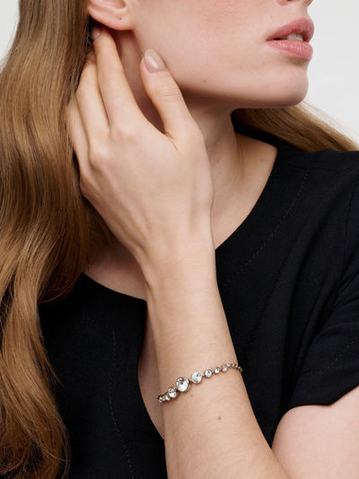Next Karen Millen Crystal Flow Bracelet Silver Tone 22.9cm- Buy online at McGrocer