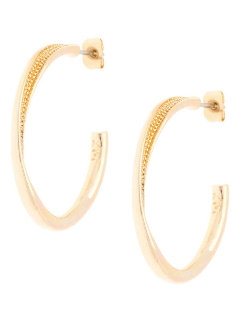 Karen Millen gold tone textured twist hoop earrings, UK version