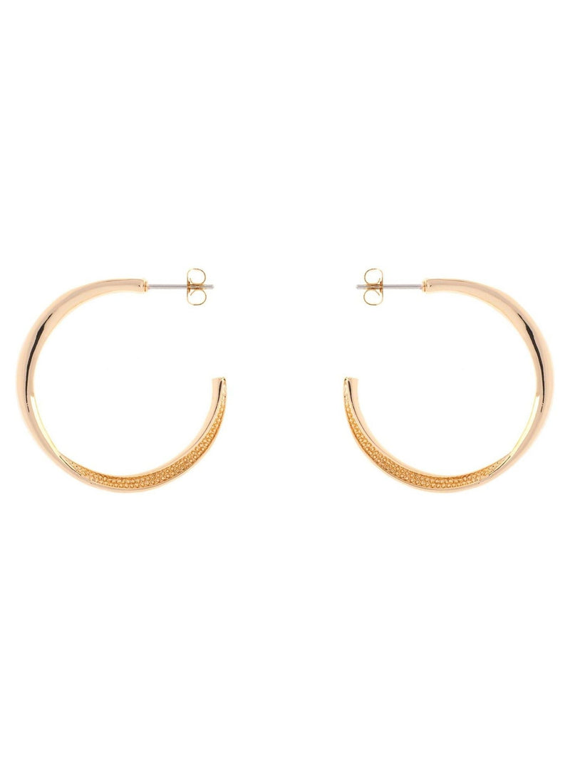 Karen Millen gold tone textured twist hoop earrings, UK version