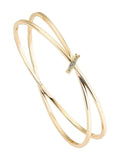 Karen Millen gold tone oval pave chain bangle, UK version