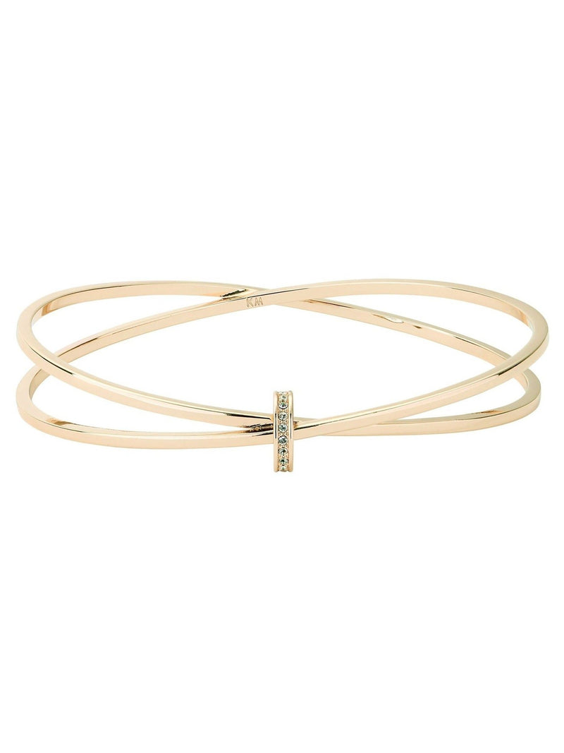 Karen Millen gold tone oval pave chain bangle, UK version