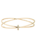 Karen Millen gold tone oval pave chain bangle, UK version