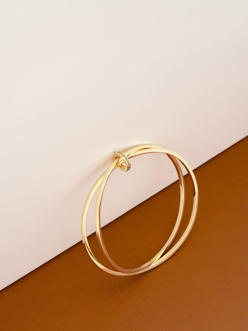 Karen Millen gold tone oval pave chain bangle, UK version