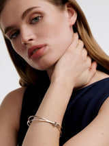 Next Karen Millen Silver Tone Oval Pavé Chain Bangle Jewellery 6.9cm- Buy online at McGrocer