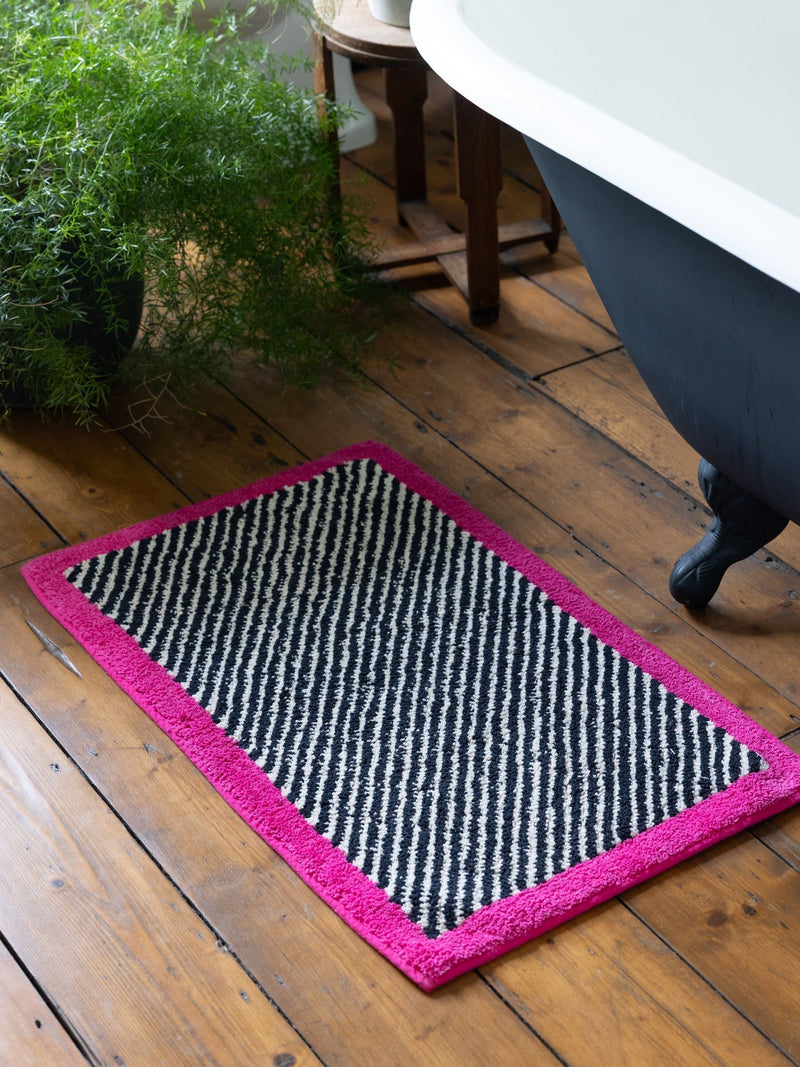 Rockett St George Sandstripe bath mat 50x80cm, imported from the UK