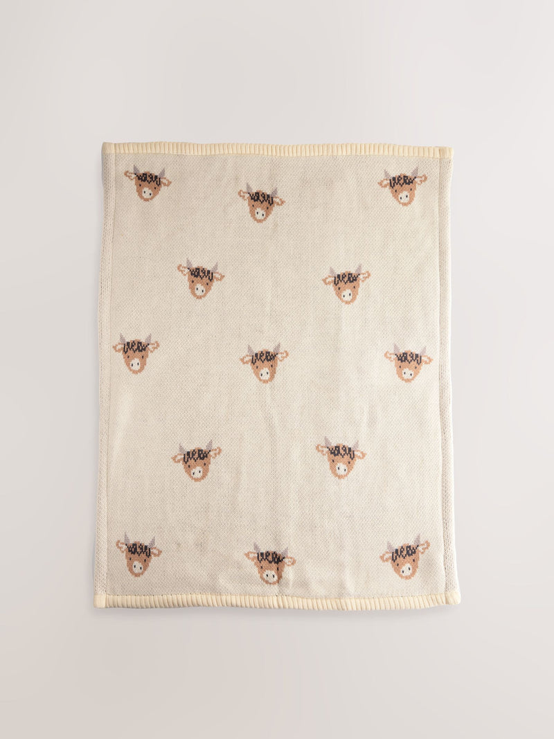Hamish knitted baby blanket 90x70cm, UK version