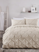 Serene Natural Lara Duvet Cover and Pillowcase Set