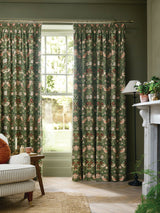 Next William Morris At Home Nettle Strawberry Thief Blackout Headertape Pencil Pleat Curtains, 229cm x 274cm- Buy online at McGrocer