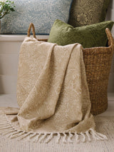 Next William Morris At Home Hessian Natural Marigold Throw- Buy online at McGrocer