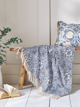 Next William Morris At Home Indigo Blue Marigold Throw- Buy online at McGrocer