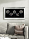 Artko Silver Clock Flowers framed art 52x92cm - British product