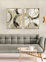 Next Artko Gold Overlaps Set of 2 by Tom Reeves Framed Art Prints 82cm x 62cm- Buy online at McGrocer