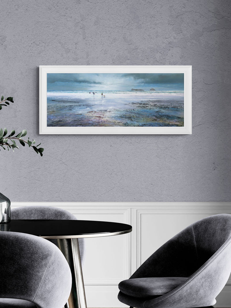 Artko White Winter Surf framed artwork 49cm x 109cm - British product