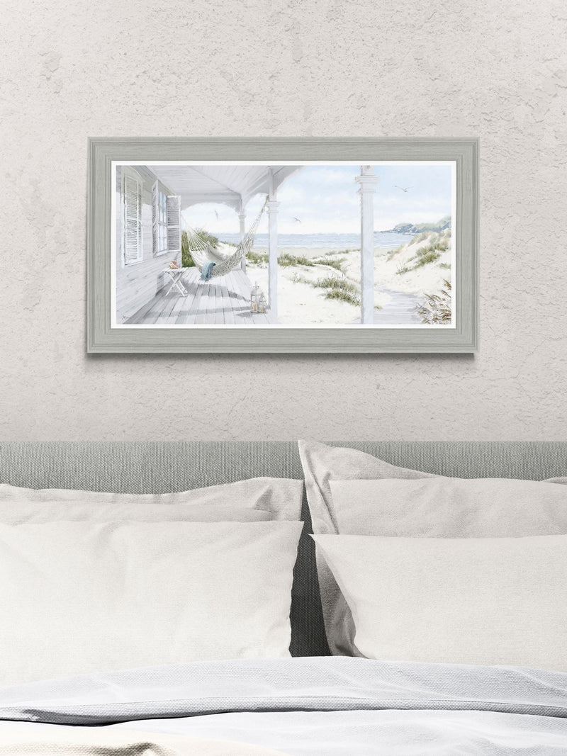 Artko Grey Coastal Breeze framed wall art 49x89cm - British product
