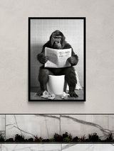 Next Moonshine Prints Artko Black Bathroom Gorilla Framed Art Print Set 43.5cm x 43.5cm- Buy online at McGrocer
