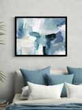 Artko blue abstract framed art 63.5cm x 83.5cm - British product