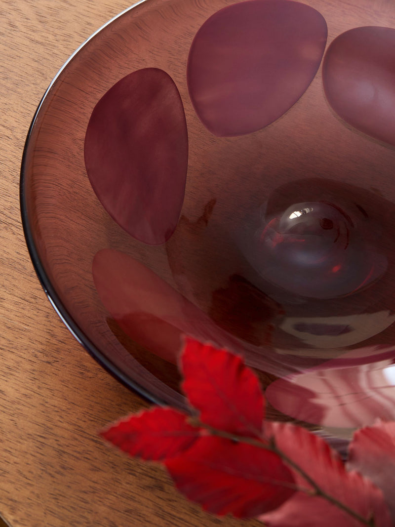 Pink/Purple Confetti Glass Decorative Bowl