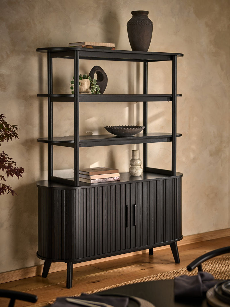 Black Hyde tambour door storage shelf, British brand