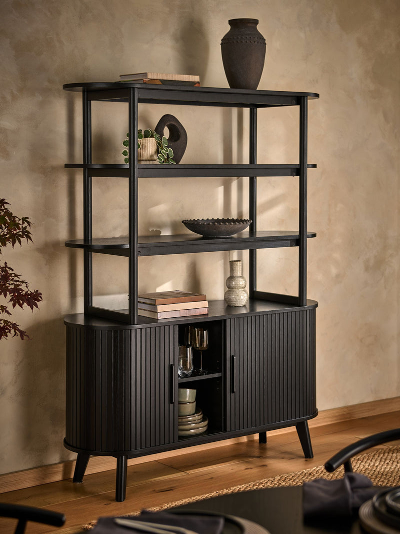 Black Hyde tambour door storage shelf, British brand
