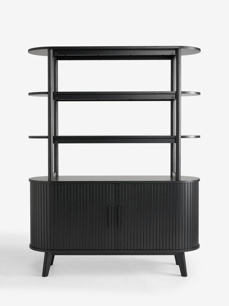 Black Hyde tambour door storage shelf, British brand