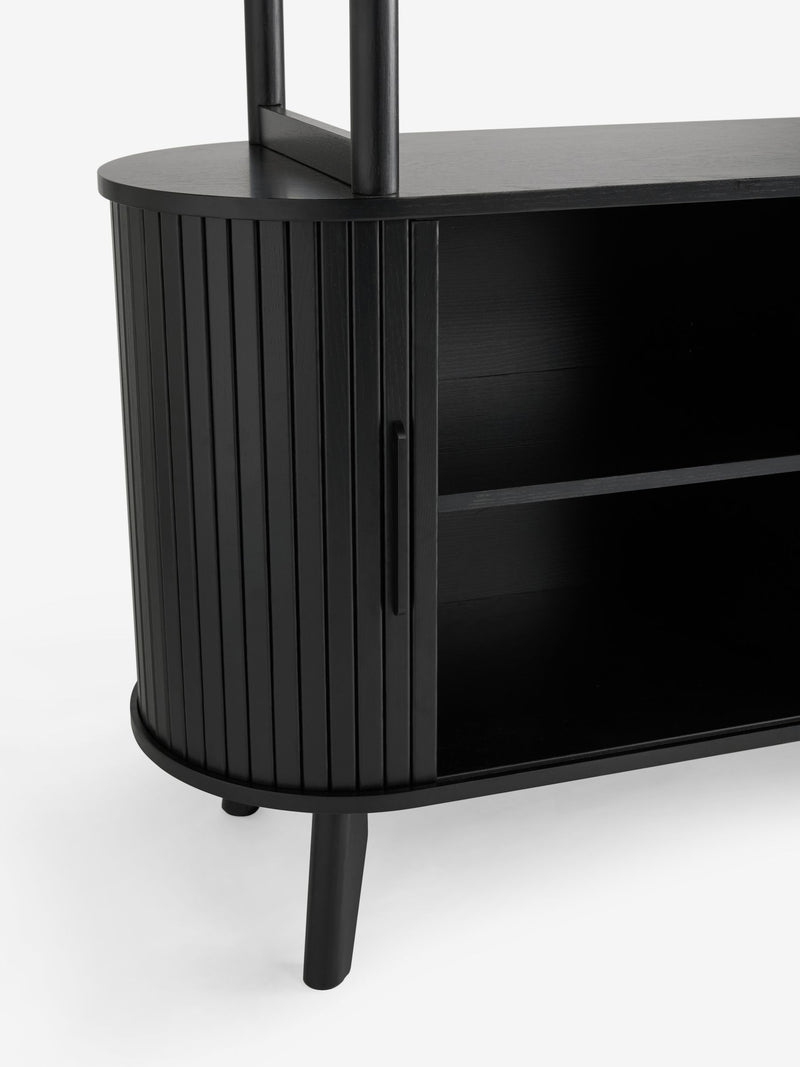 Black Hyde tambour door storage shelf, British brand