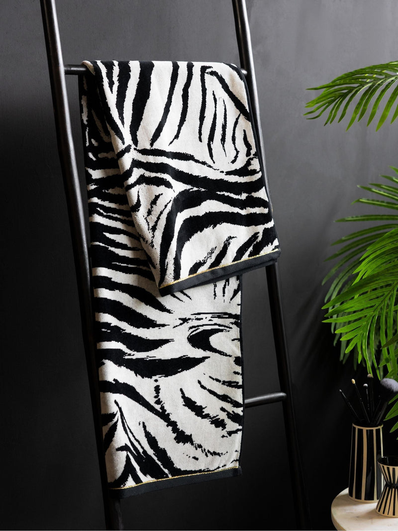 Rockett St George Dirty Zebra cotton velour towel, UK version