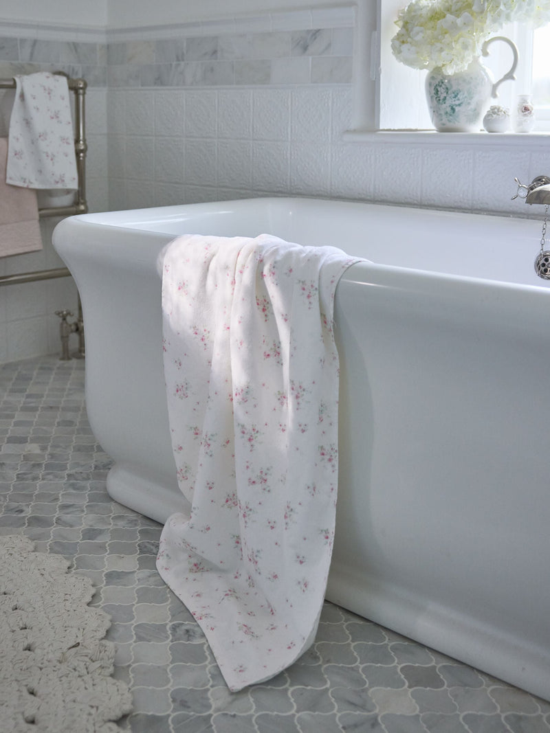 Shabby Chic towel pink floral velour (British brand)