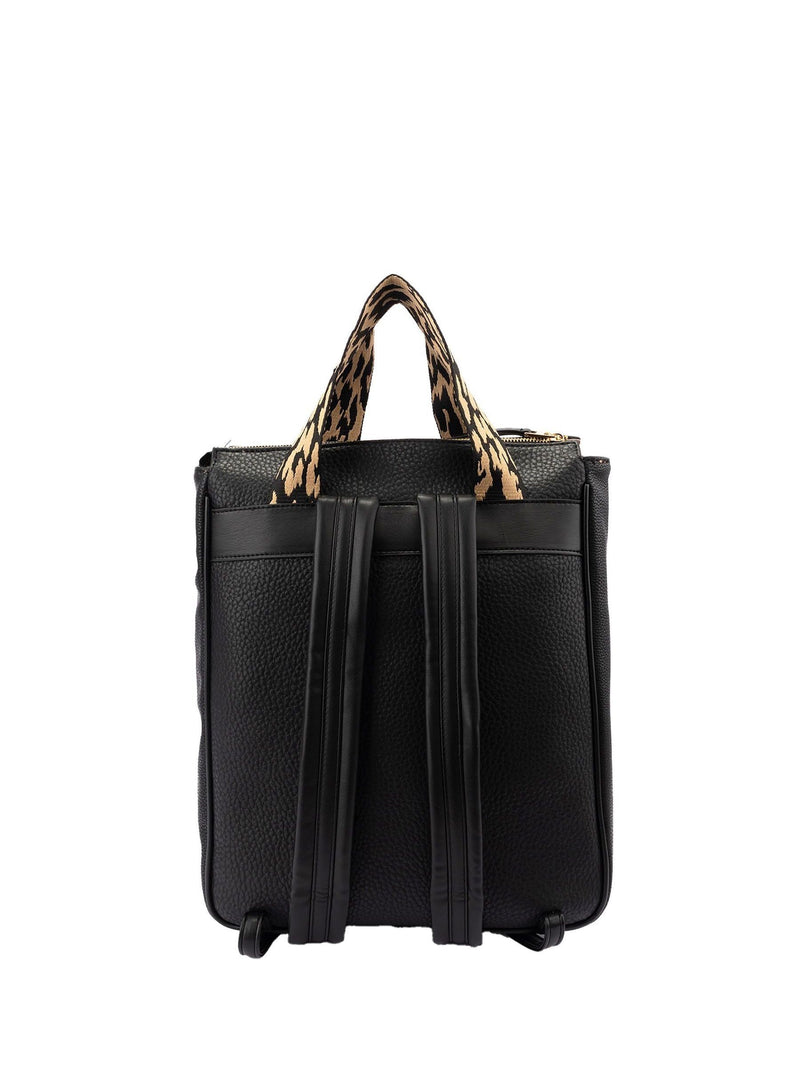 Fiorelli black Effie webbed faux leather backpack - British product