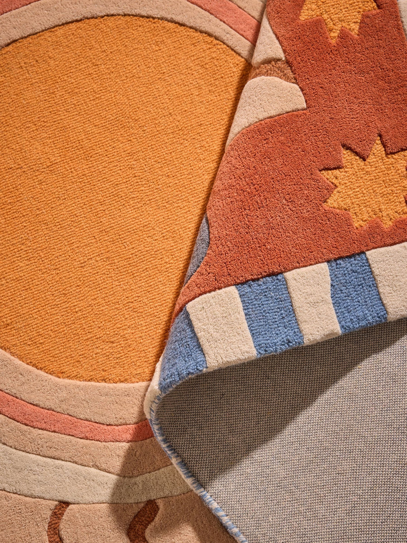 MADE.COM Orange Soteria wool tufted rug - British product
